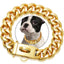 19MM Upgrade Heavy Duty Gold Dog Collar with Solid Buckle Stainless Steel Cuban Link Luxury Metal Pets Walking Collar Choker