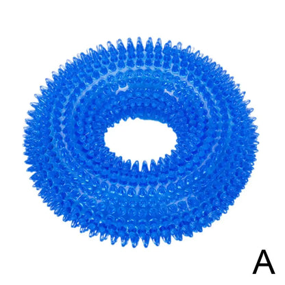 Pet Teething Sound Toy TPR Bite-resistant Raised Texture Teeth Design Spherical Safe Harmless Health Promotes Cleans Oral H0F7