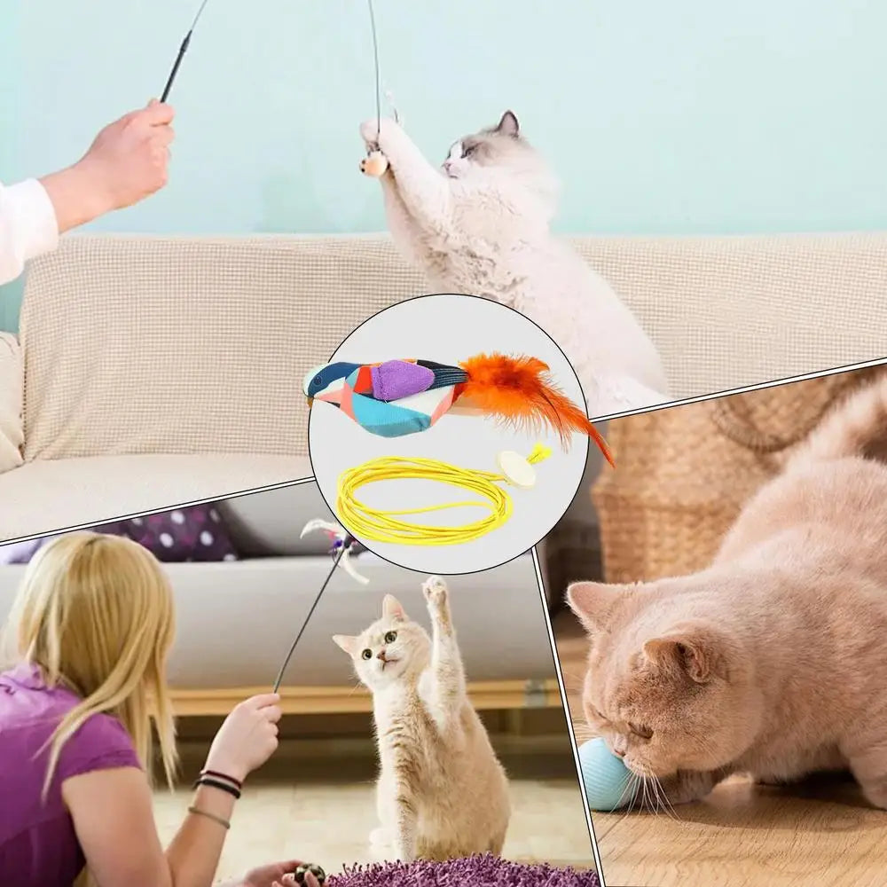 Cat Sound Bird Toy Interactive kitten Toy Bird With Sounds Real Birds Interactive Cat Toys For Indoors Realistic Toys For Cats