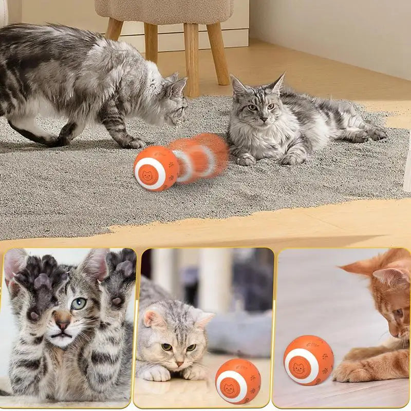 Active Rolling Ball Smart Cat Toy Wicked Ball Dog Toy With LED Lights Automatic Moving Bouncing Rotating Ball Jumping Activation