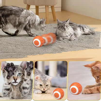 Active Rolling Ball Smart Cat Toy Wicked Ball Dog Toy With LED Lights Automatic Moving Bouncing Rotating Ball Jumping Activation