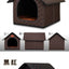 Kennel Winter Warm Waterproof Removable Washable Closed House Kennel Villa Small Dog Corgi Law 11 Pet Nest