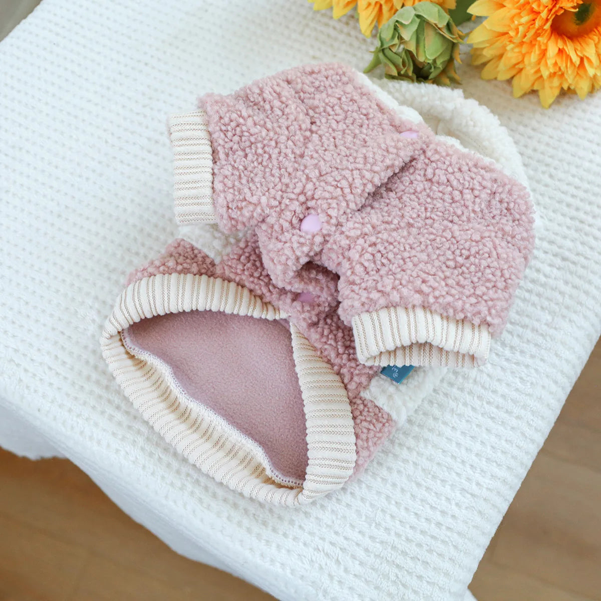 Thicken Warm Sherpa Fleece Dog Coat Winter Dog Clothes for Small Medium Dogs, Puppy Hooded Sweater Yorkie Chihuahua Pet Apparel