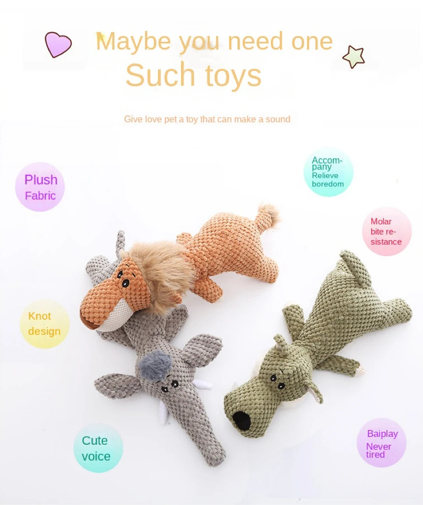 Cross-border pet supplies corn velvet elephant lion dog sound toy self-hi grinding teeth cleaning