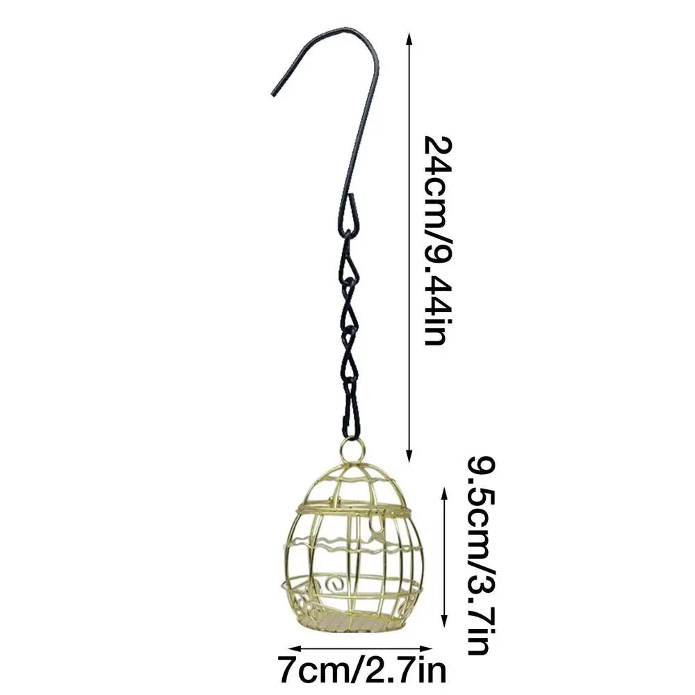 Hanging Bird Feeder Metal Hanging Bird Cage Bird Feeder Squirrel Proof Wild Bird Feeders For Outside Garden Patio Lawn Window