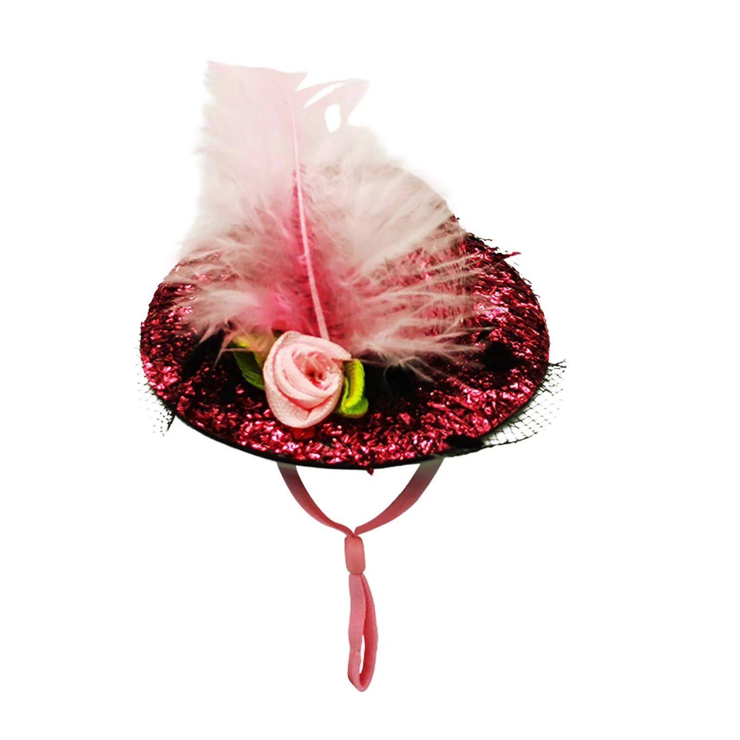 Chicken Feather Hat Wear-Resistant Hen Pet Headdress Feather Top Hat Rooster Duck Parrot Hamster Poultry Fashion Show Clothing