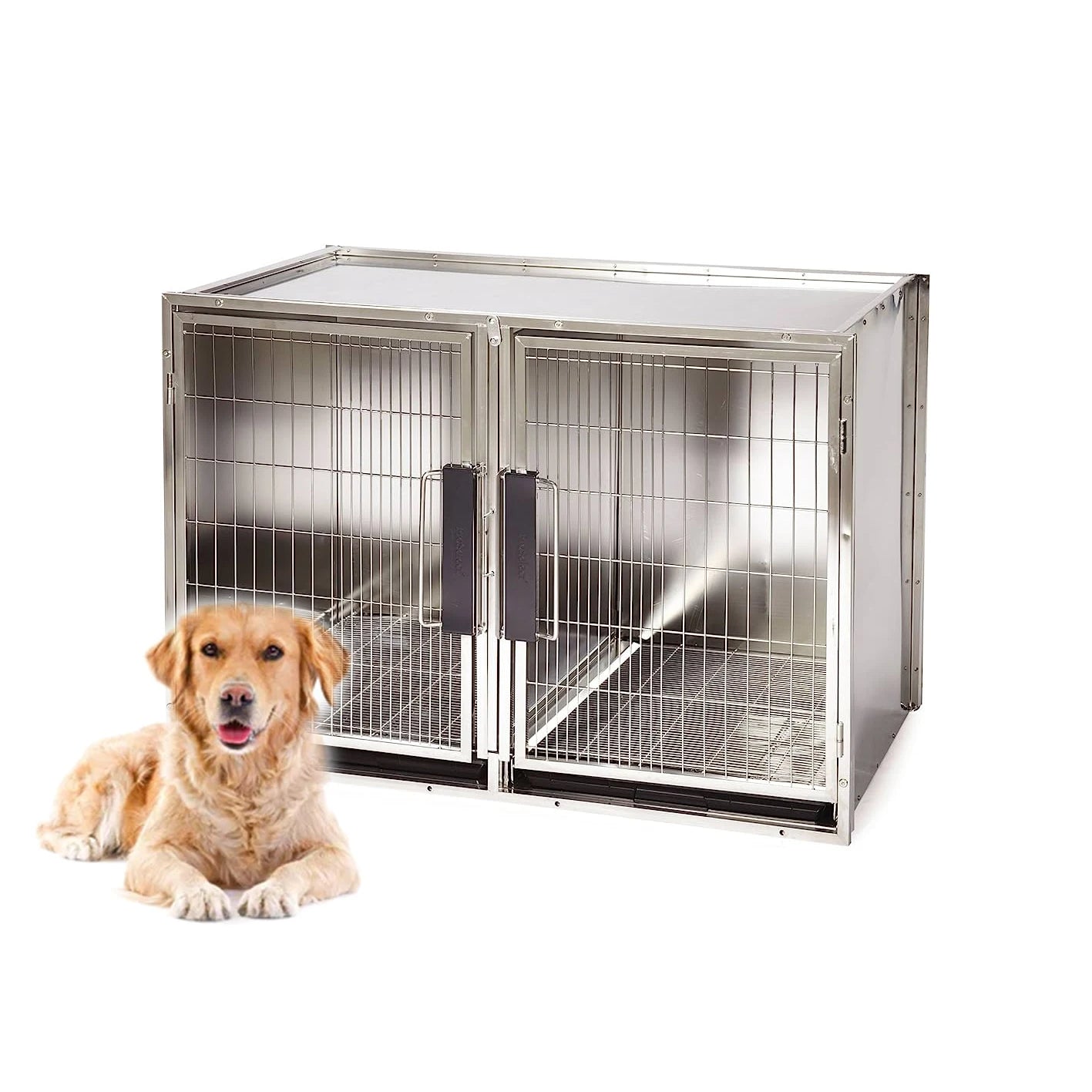Stainless Steel Pet Cages for Dogs, Cats and Other Animals in Veterinary Hospitals and Clinics Three Sizes To Choose From