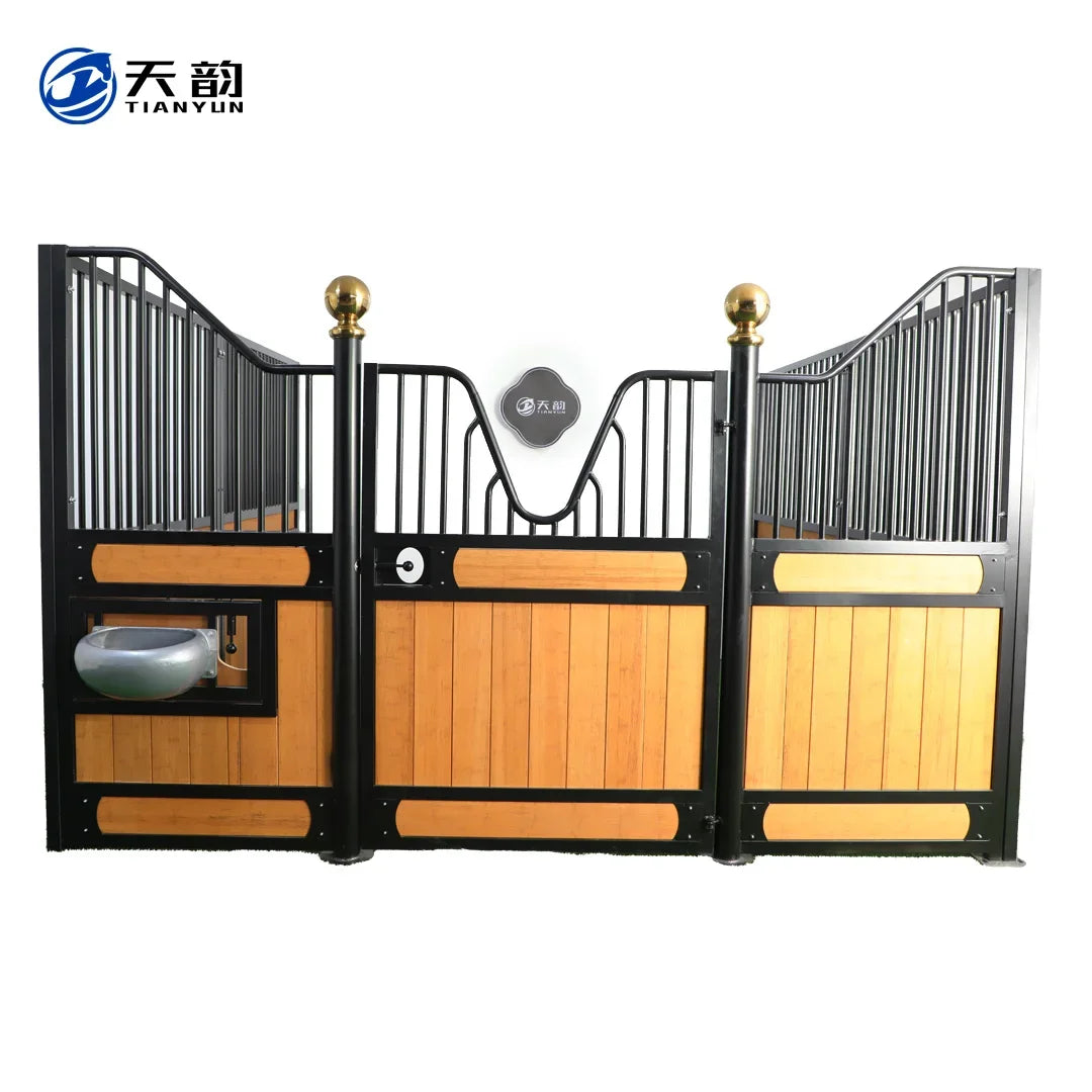 Beautiful Bamboo Horse Box Powder Coated Classic Equine Stall for Farms and Horse