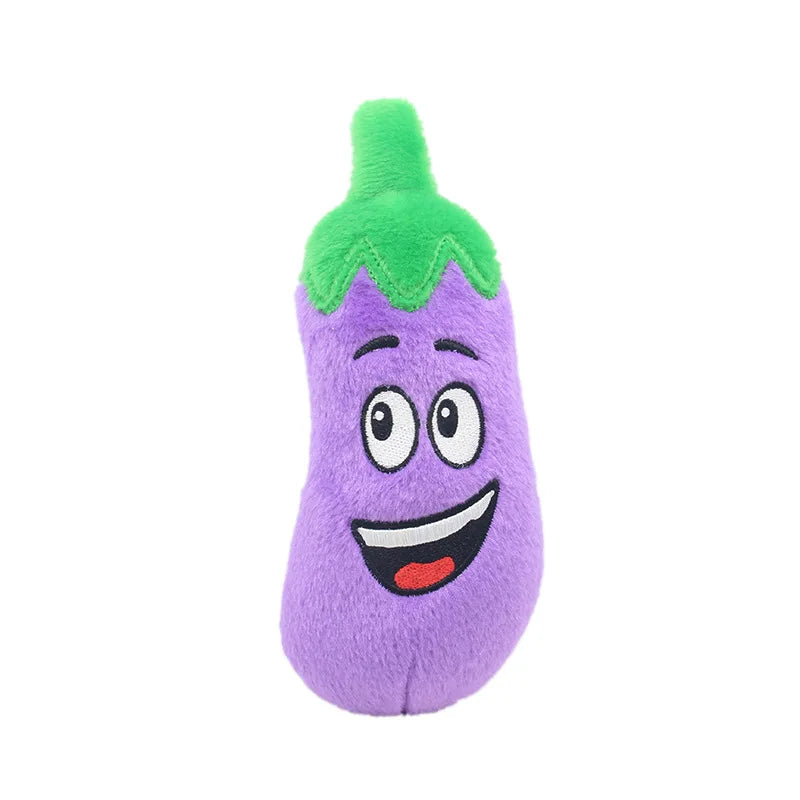 Pet plush sound toy fruit vegetable dog cat educational toy supplies cactus corn eggplant