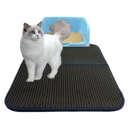 Pet Cat Litter Mat Waterproof Double Layer Pet Litter Box Mat Non-slip Sand Cat Pad Washable Bed Mat Clean Pad Products for Cat