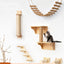 Cat Wall Mounted Climbing Shelves Bridge For Tree Cat Scratching Post Wooden Stairway Shelves Sisal Ladder Cat Climbing Frame