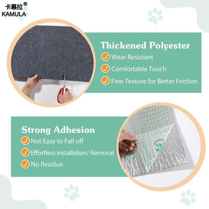 Wall Anti Cat Scratch Sofa DIY Cats Scratch Board Sofa Protection Paws Sharpen Trimmable Self-adhesive Carpet Cats Scratch Board