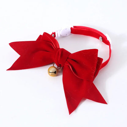 Soft Velvet Cat Collar Breakaway Puppy Kitten Collar Red Pink Bow Small Dog Collar Adjustable Safety Buckle Cat Bow Pet Supplies