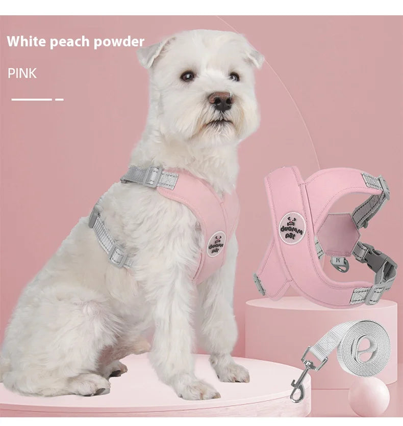 New breathable pet chest harness vest style reflective dog leash pet leash