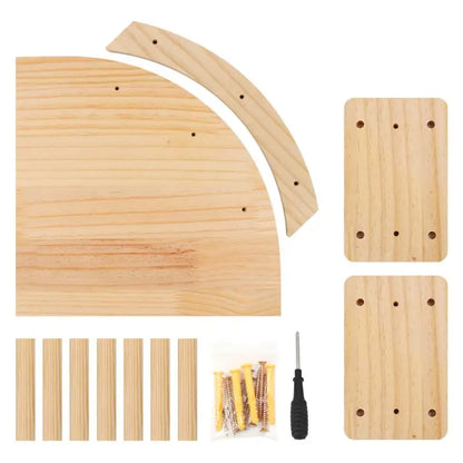 4 Pieces Wall Mounted Cat Climbing Shelves Set Wooden Platform Corner of Wall with Cat Small Jumping Platform Kitty Playing