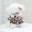 High Collar Small Dog Clothes Plaid Woolen New Year Autumn Winter Brown Overalls for Cats Maillard Fashion Girl Chihuahua Dress