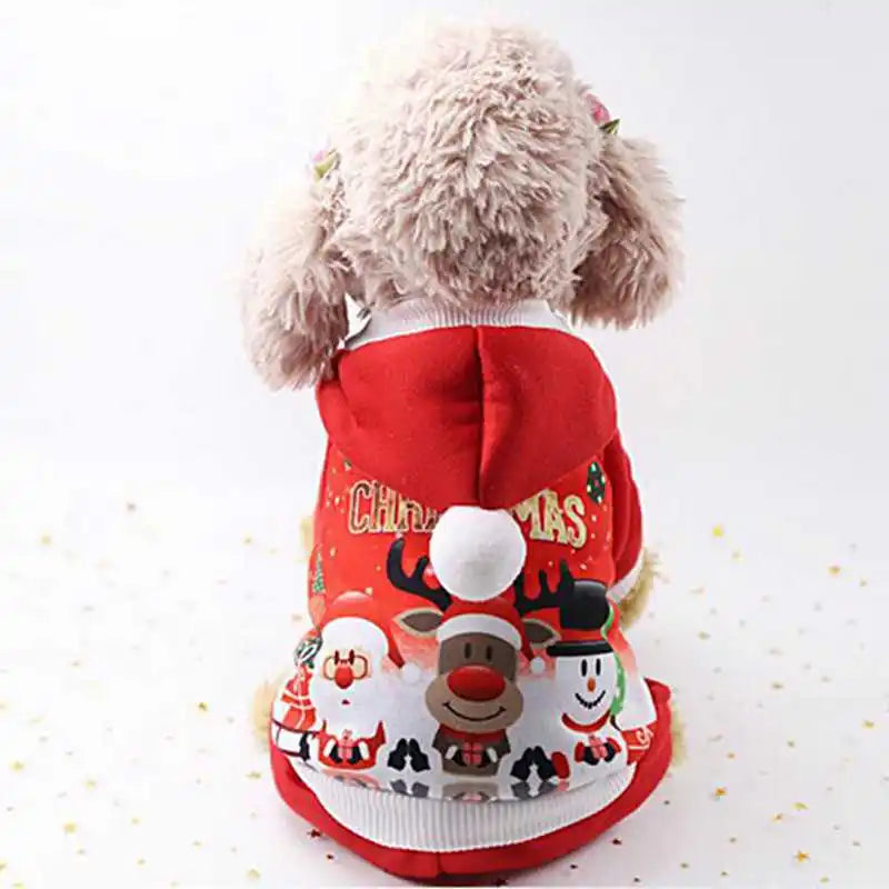 Christmas Dog Coat Sweater Chihuahua Pet Clothes New Year Pets Dogs Clothing For Small Medium Dogs Costume Warm Dog Hoodies