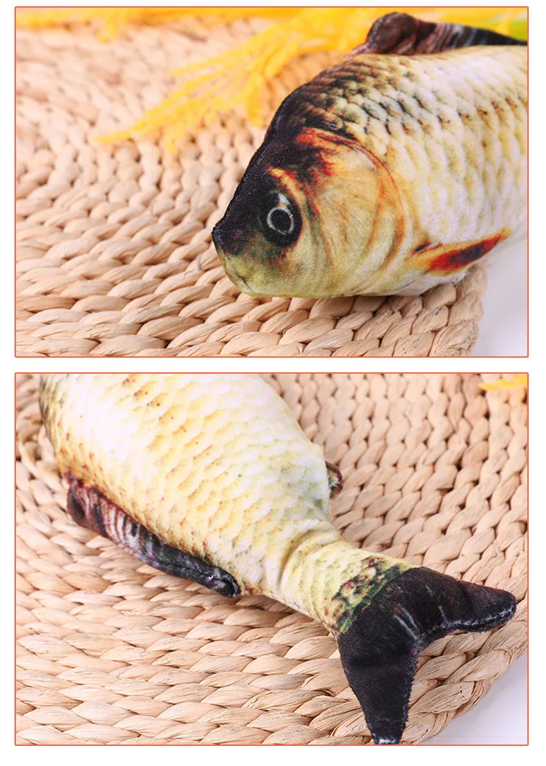 Cat Toy Training Entertainment Fish Plush Stuffed Pillow Simulation Fish Cat Toys Fish Interactive Pet Chew Toy Pet Supplies