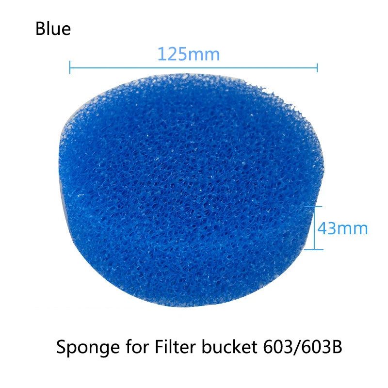 Biochemical Aquarium Cotton Sponge For Filter Bucket 602/603 Fish Tank Filtration Foam Blue Spongs Aquarium Accessories 3Pcs