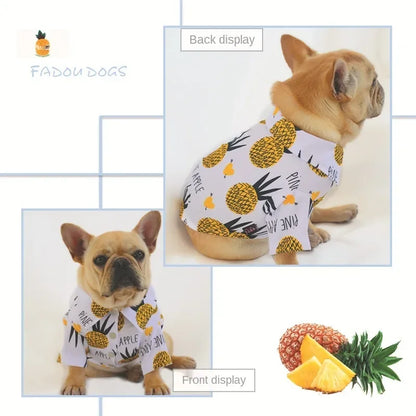 Fashion Pet Clothes Cute Fruit Pattern Dress T-shirt Summer Shirt Puppy Print Vest Outfit Apparel Small Medium Dog Clothes