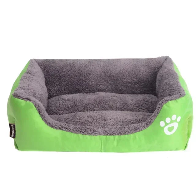 Warm Corduroy Dog Sofa Bed – Plush Fleece Pet Couch with Bolsters