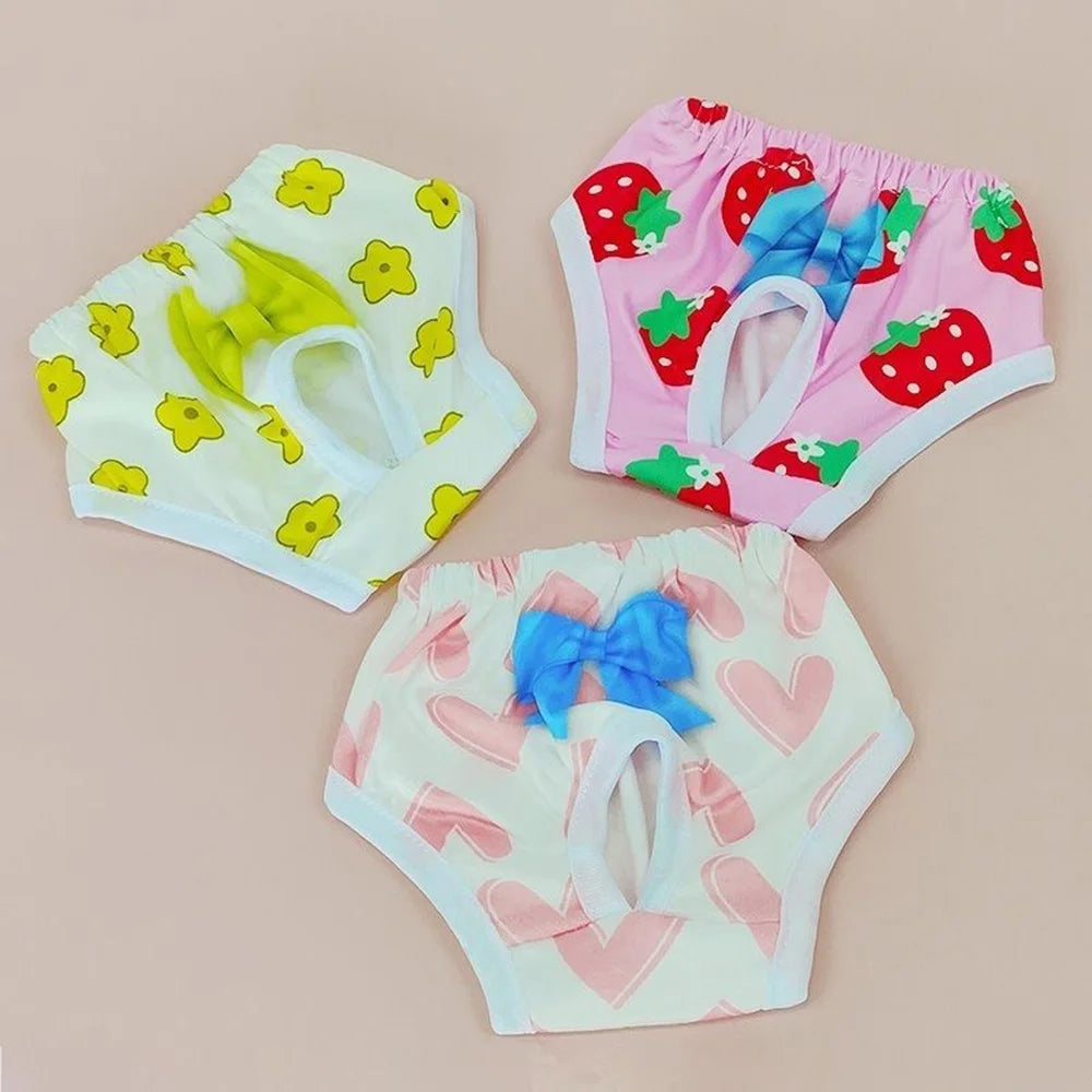 Cute Print Puppy Dog Physiological Pants for Small Dogs Washable Reusable Pet Safety Trousers Poodle Shorts mascotas Underwear