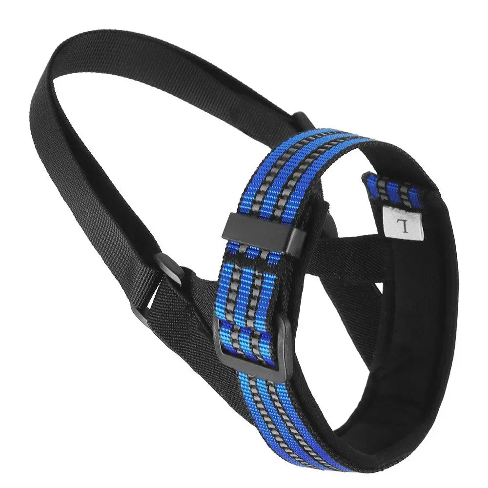 Quick Release Dog Muzzles Adjustable Reflective Dog Muzzle Soft Padded Medium & Large Dogs Halter Nose Leads for Outdoor Walking