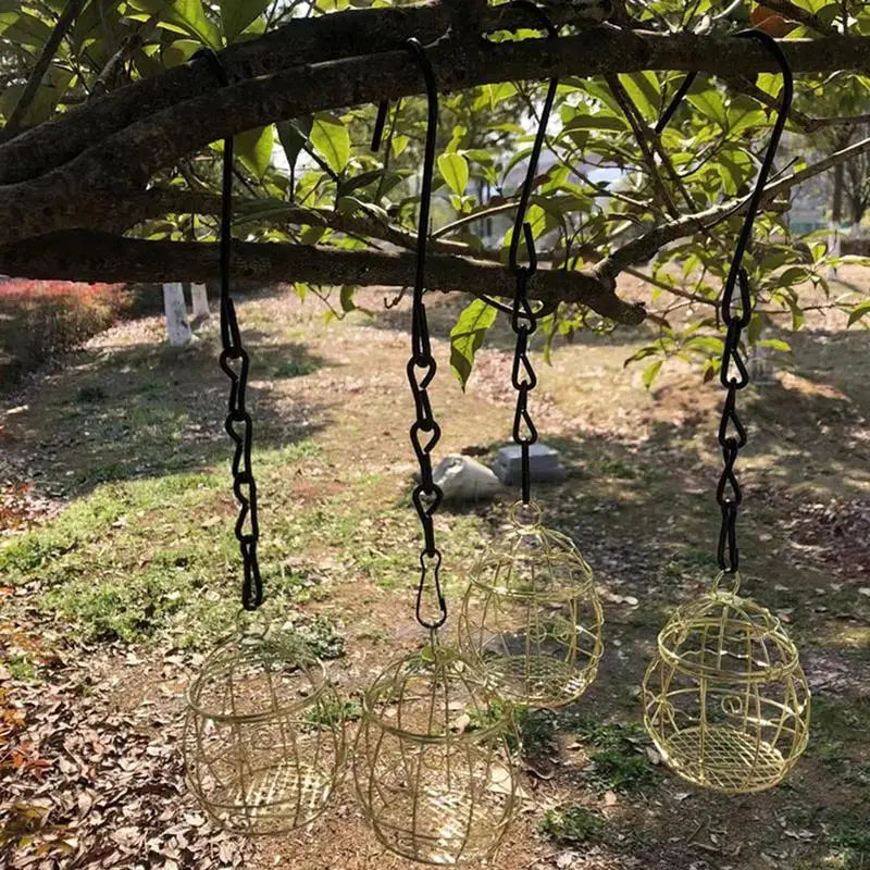 Hanging Bird Feeder Metal Hanging Bird Cage Bird Feeder Squirrel Proof Wild Bird Feeders For Outside Garden Patio Lawn Window