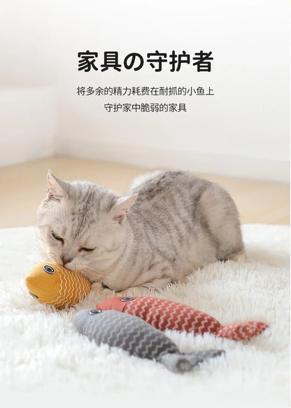 Teeth Grinding Catnip Toys Funny Interactive Plush Cat Toy Pet Kitten Chewing Vocal Toy Fish Bite Cat mint For Cats