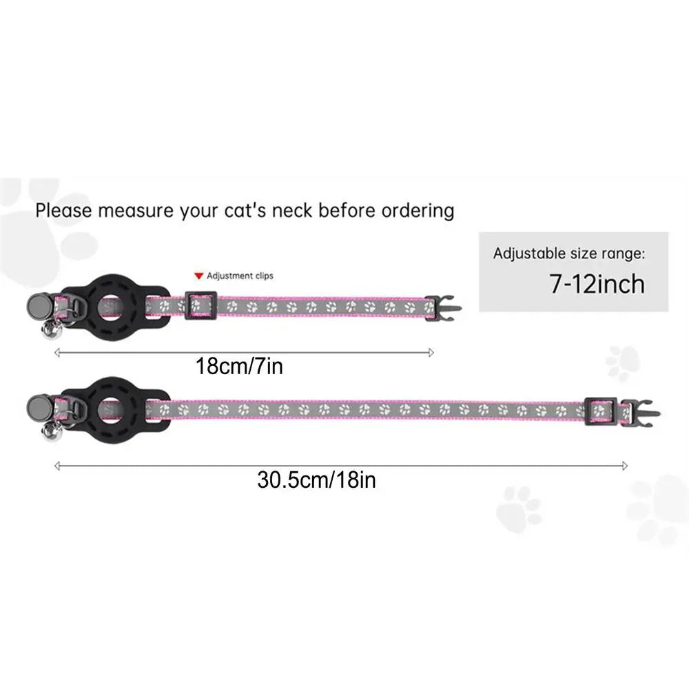Reflective Cat Collar Pet Cat Adjustable Vest Anti-Lost Safety Release Buckle Cat Neck Waring  with Removable Bell for Camping