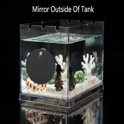 Acrylic Aquarium Betta Mirror Fish Tank Floating Round Mirror For Fish Betta Flowerhorn Cichlid Training 4cm/5cm/6cm/7cm/8cm/9cm