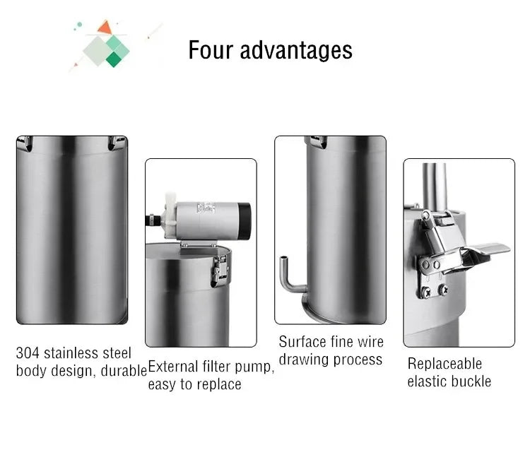 Aquarium Stainless Steel External Canister Filters Top Filter External Canister with Pump ADA Style Filter Bucket Barrel filtro
