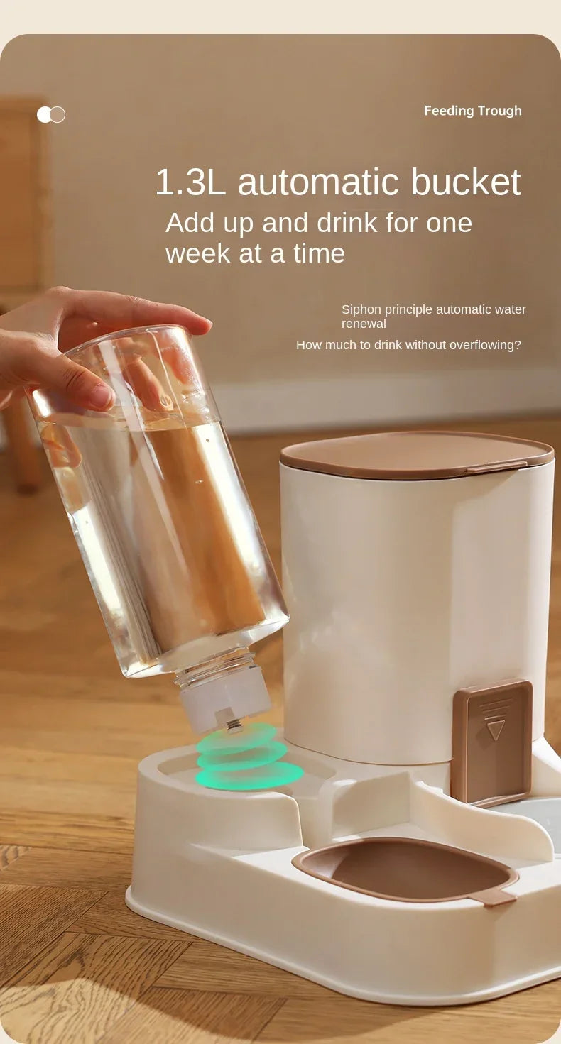 New Type of Pet Cat Large Water Dispenser Automatic Water Feeder Food Container Water and Grain Integrated Dry Wet Separation