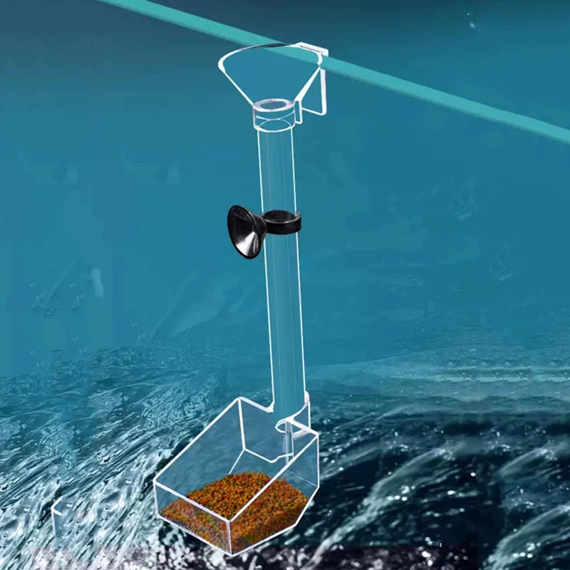 Acrylic Aquarium Feeder Tube Dish Transparent Fish Tank Shrimp Snail Shrimp Food Feeder Bowl Aquarium Feeding Accessories New