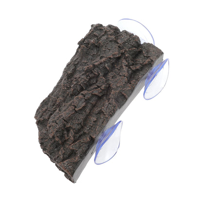 UXCELL Pet Turtle Basking Platform with Suction Cups Resin Floating Turtle Platform Artificial Stone Fake Rock Habitat Decor
