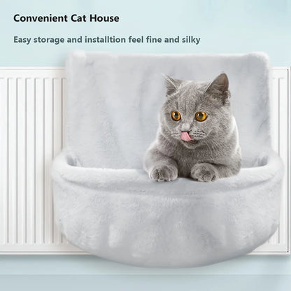Pet Hanging Cat Bed Removable Cat Hammock Pet Bed for Radiator Cradle Hammock Durable Metal Frame Bed Cat Accessories Up to 30kg
