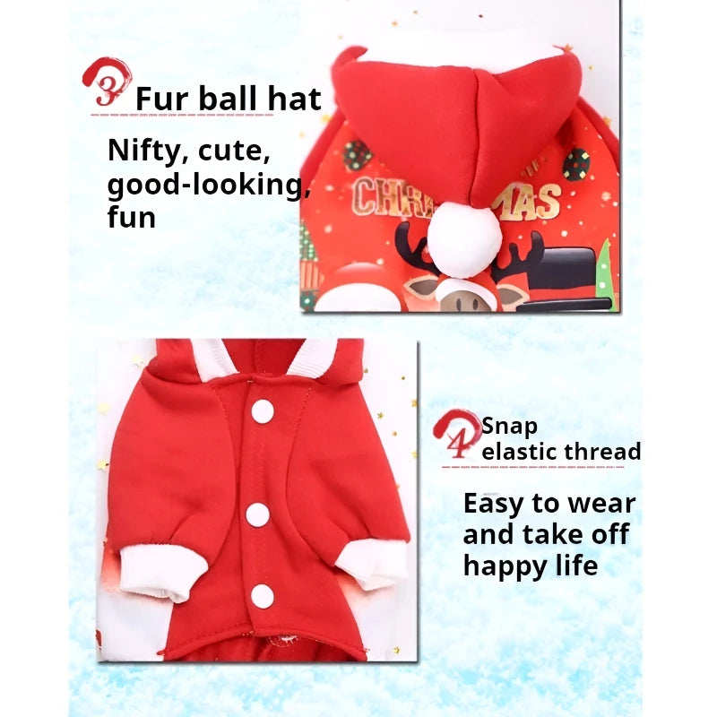 Christmas Dog Coat Sweater Chihuahua Pet Clothes New Year Pets Dogs Clothing For Small Medium Dogs Costume Warm Dog Hoodies