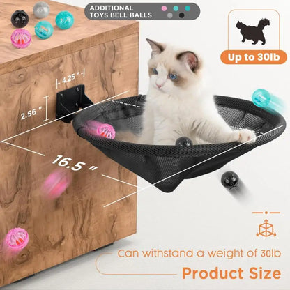 Cat Hammock Wall Mounted Hanging Bed Foldable Design Mesh or Velvet for Kitten Playing and Sleeping Available In All Seasons