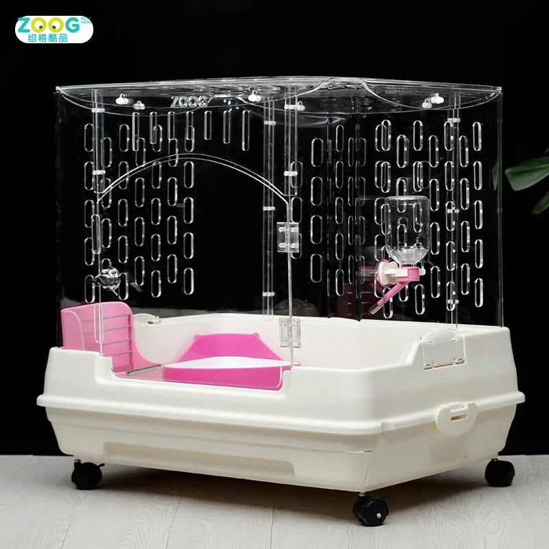 Indoor house acrylic  rabbit Chinchilla cage luxury cage for small animals pet house