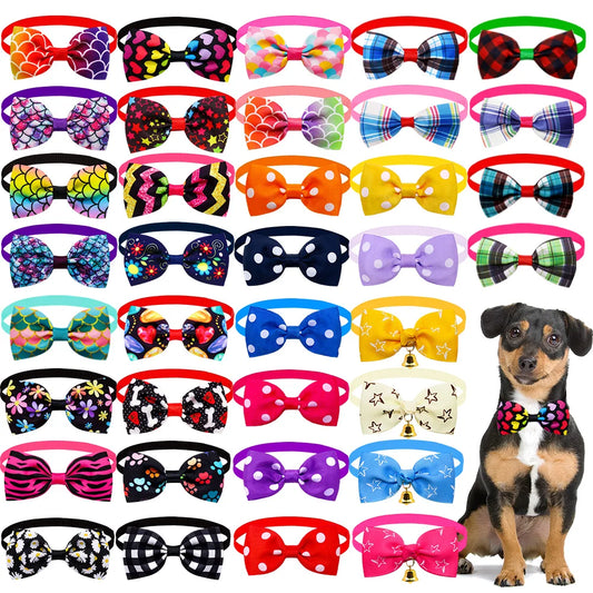 20pcs Dog Acccessories Dog Bow Tie  Bulk Dog Collar Bow Dog Bowtie Small Dog Cat Pet Supplies Dog Fashion Accessoreis Bow