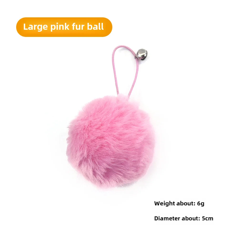 Cross-border cat teasing stick replacement head rainbow caterpillar wood teana stick cat toy funny cat bell hair ball replace...