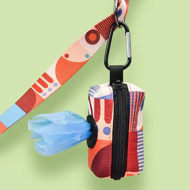 Dog Poop Bags Dog Waste Bag Holder with Graphic Print Poop Bag Dispenser Doggy Waste Bags Portable Doggie Bag Holder for Travel