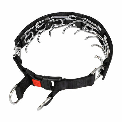 Pet Prong Collar for Dogs Adjustable Dog Choke Pinch Training Collar with Rubber Tips & Nylon Cover for Small Medium Large Dogs