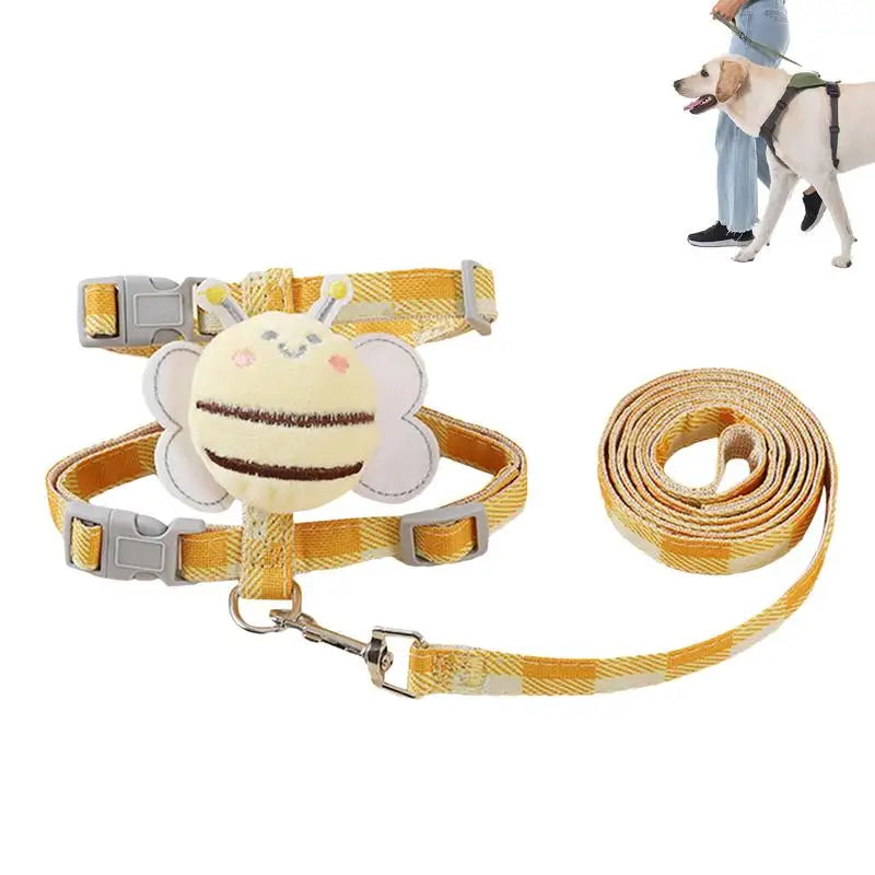 Dog Harness with Strap Pet Walking Strap Set Dog Walking Tool with Adjustable Buckles for Traveling Picnic Going Out Camping