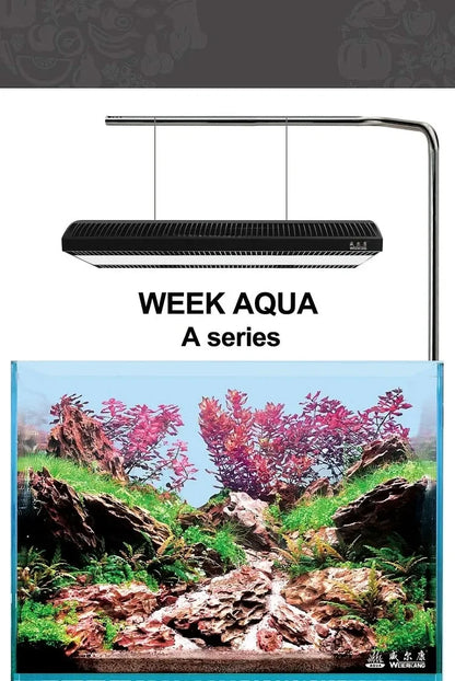 WEEK AQUA A430 Pro Full Spectrum Aquarium Led Light Fish Tank Aquatic Plants Light with APP Bluetooth Controller and Shade Plate