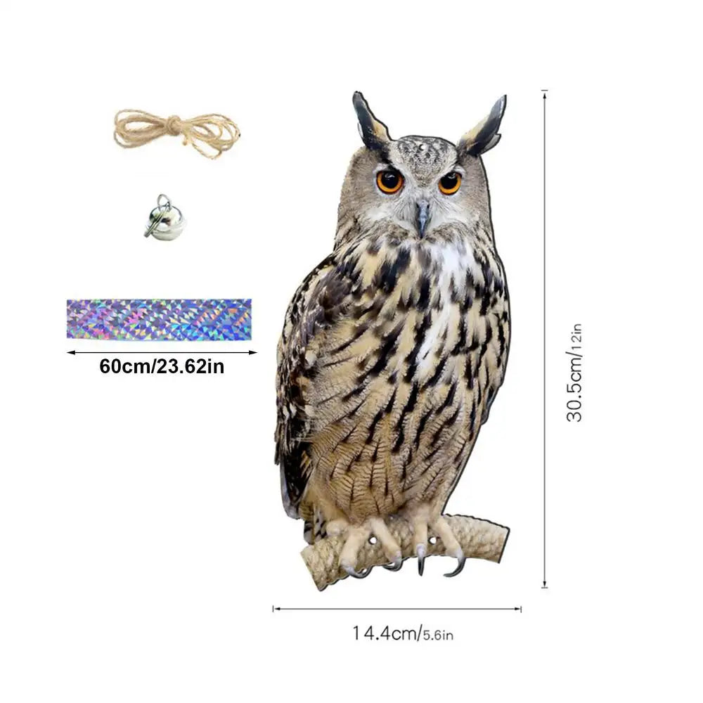 Farm Protector Bird Scarer Owl Scarecrow Scarer Pendant Garden Protector Pendant Waterproof With Bell Fake Bird Scarecrow Bird