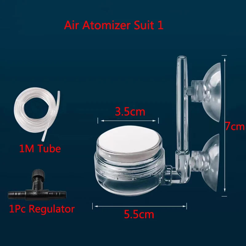 1Pcs Air Pump Sand Stone Aquarium Oxygen Pump Fresh Air Stone Nano Bubble Bar Aquarium Fish Tank Aerator Pump with Suction Cup