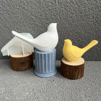 3D Bird Animal Mold Cute Butterfly Plaster Hanging Decoration Resin Silicone Clay Mold DIY Lovebird Garden Decoration