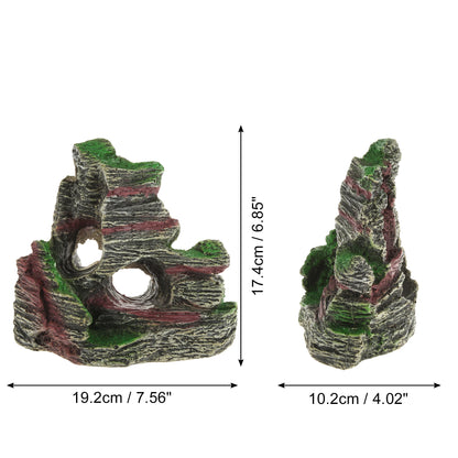 UXCELL Artificial Resin Rockery Fish Tank Landscape Aquarium Decor Mountain Hiding Cave Pet Supplies Ornament Accessories