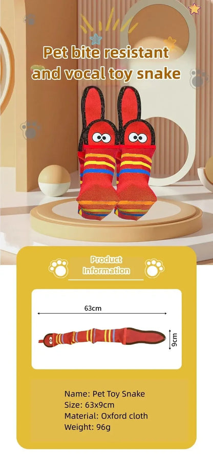 Squeaky Dog Toys Oxford Cloth Chew Cleaning Teeth Toy Puppy Training Interactive Supplies Pet Snake Shape Bite Resistant Toys